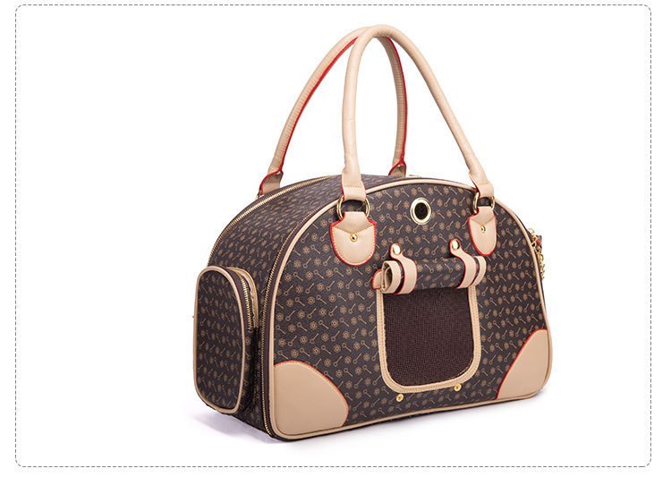 Stylish PU Leather Pet Carrier Bag – Breathable, Lightweight & Durable