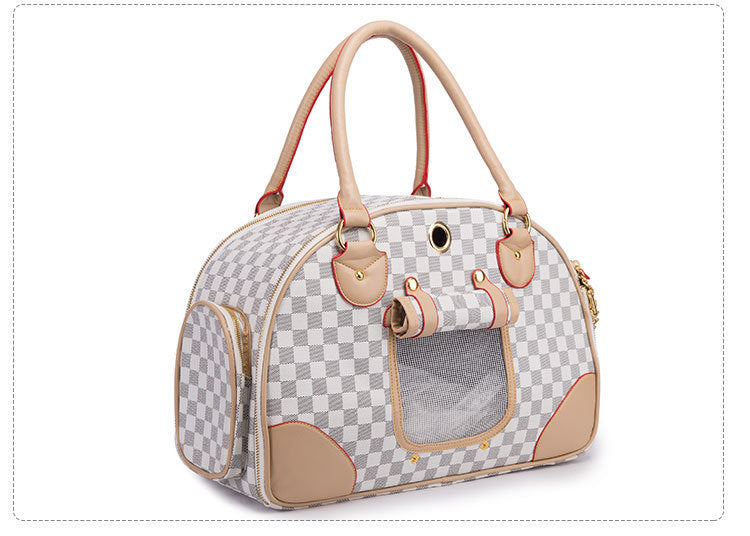 Stylish PU Leather Pet Carrier Bag – Breathable, Lightweight & Durable