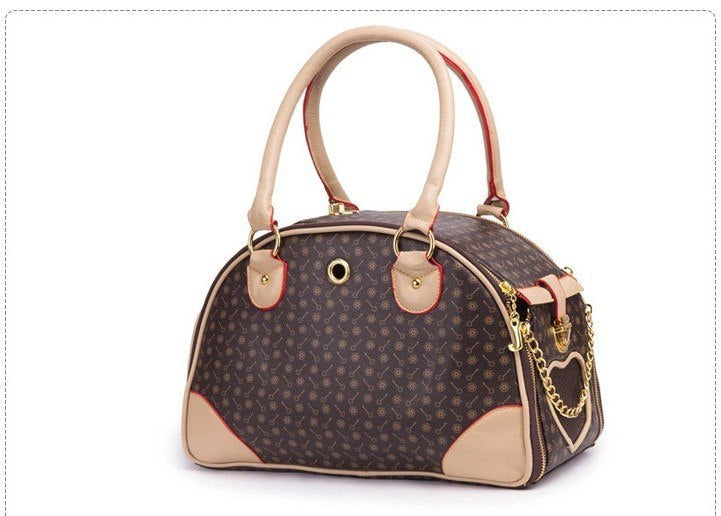 Stylish PU Leather Pet Carrier Bag – Breathable, Lightweight & Durable