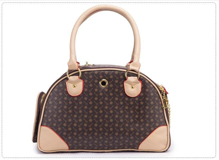 Stylish PU Leather Pet Carrier Bag – Breathable, Lightweight & Durable
