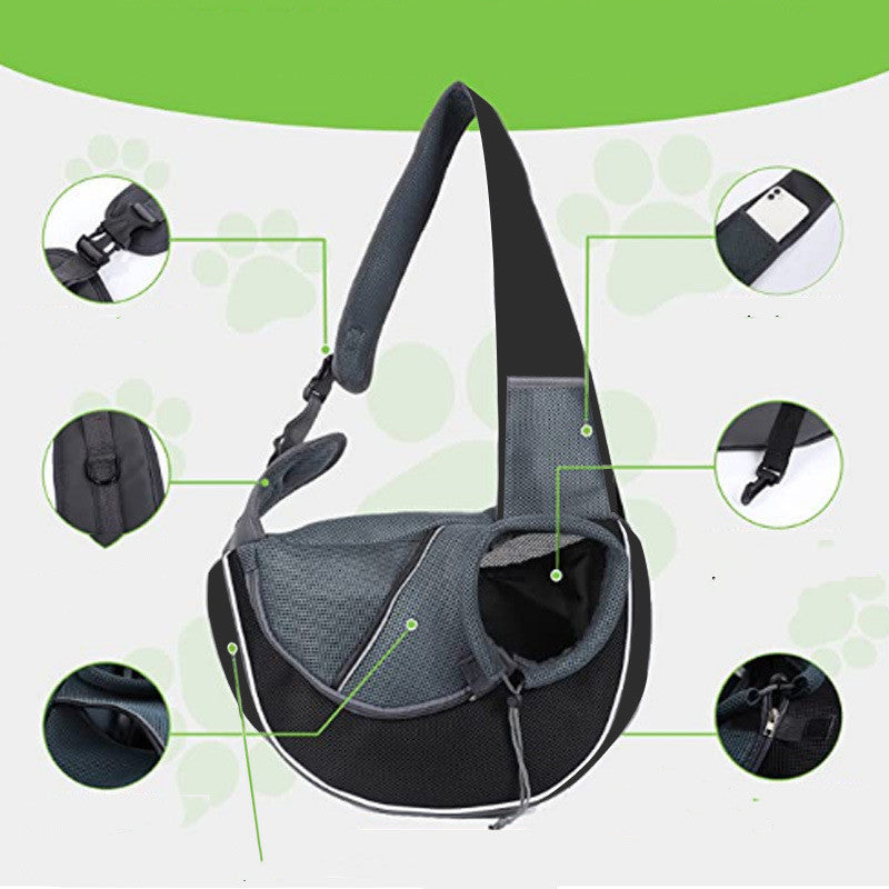 Portable Dog & Cat Sling Carrier – Hands-Free Crossbody Pet Bag for Travel & Outdoor