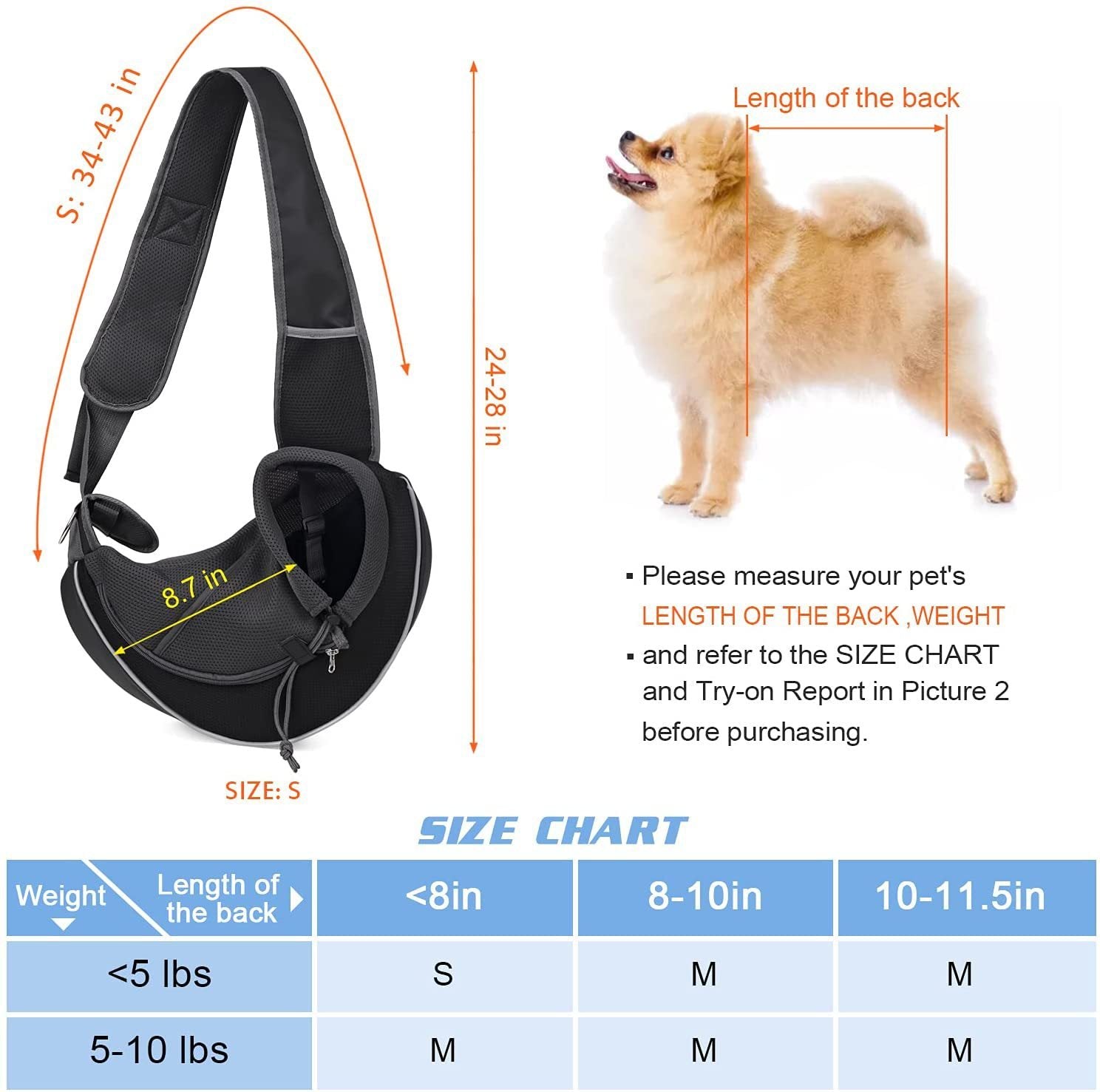 Portable Dog & Cat Sling Carrier – Hands-Free Crossbody Pet Bag for Travel & Outdoor